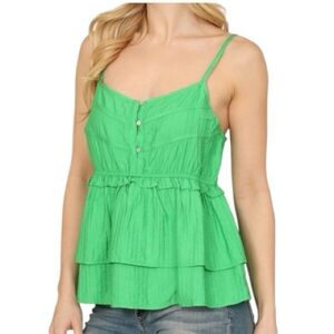 Boutique Kelly green peplum hem cami top